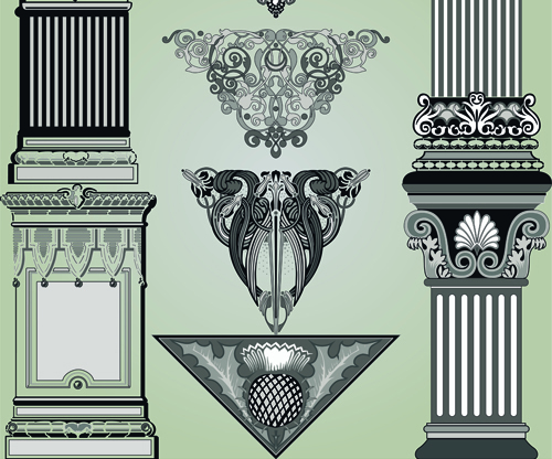 Vintage Calligraphic border frame and ornament vector set 08