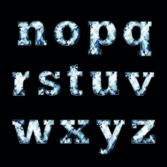 Glitter diamond alphabet letters vector 01