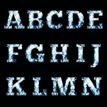 Glitter diamond alphabet letters vector 03