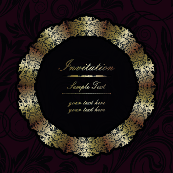 Floral frame Invitation vector 03