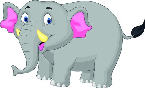 lovely cartoon elephant vector material 08 - WeLoveSoLo