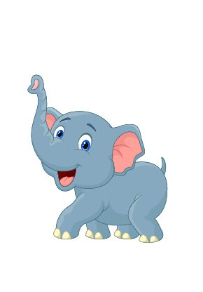lovely cartoon elephant vector material 11