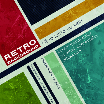 Retro style grunge vector background 01