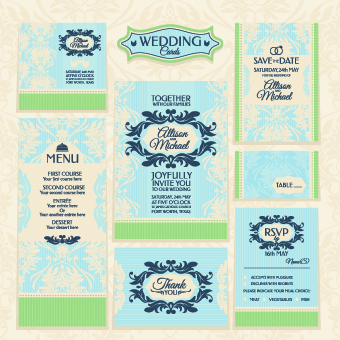 Wedding card vector template 02
