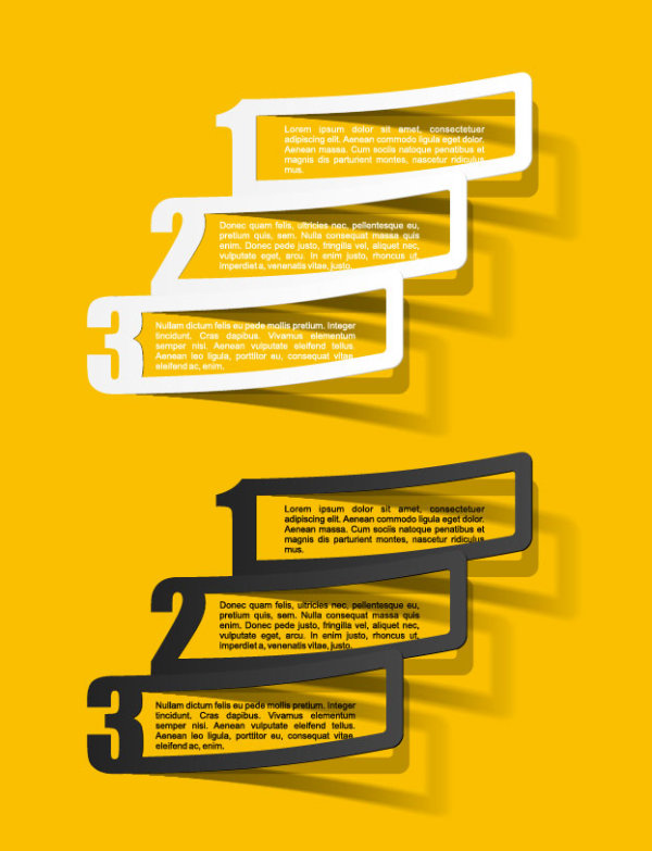Black and yellow Stickers template vector 05