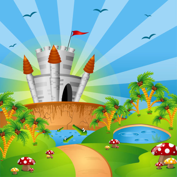 Elements of cartoon Plant Illustration vector 04