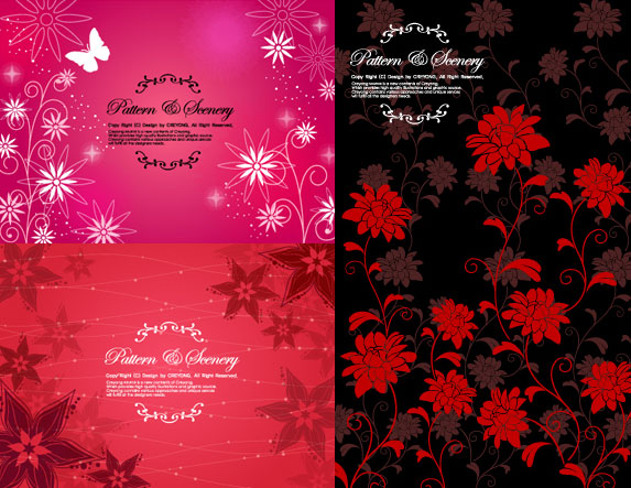 Flowers decorative pattern background vector Graphic