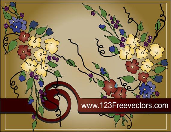 Hand painted floral background vector