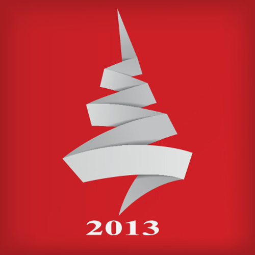 Set of 2013 Origami Christmas vector material 05