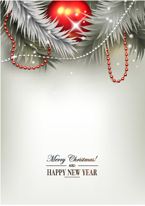 2015 New year and christmas baubles shiny background 01