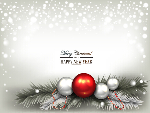 2015 New year and christmas baubles shiny background 02