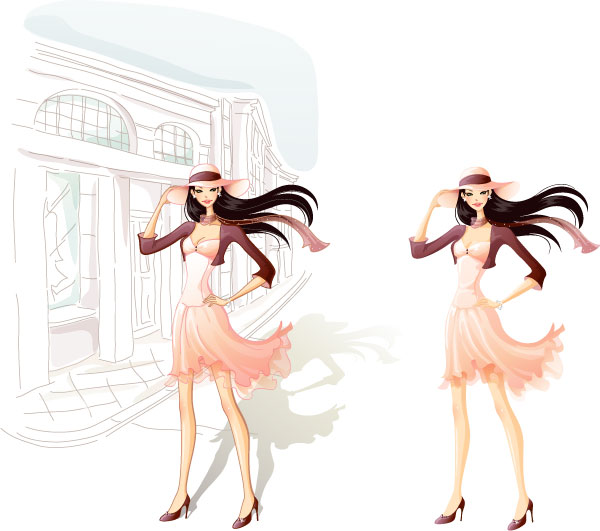 City beauty fashion girl Vector