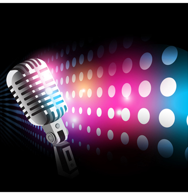 Stylish Microphone elements vector set 03