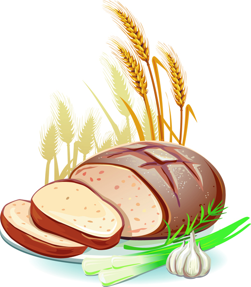 Various Food with Grapes vector set 03