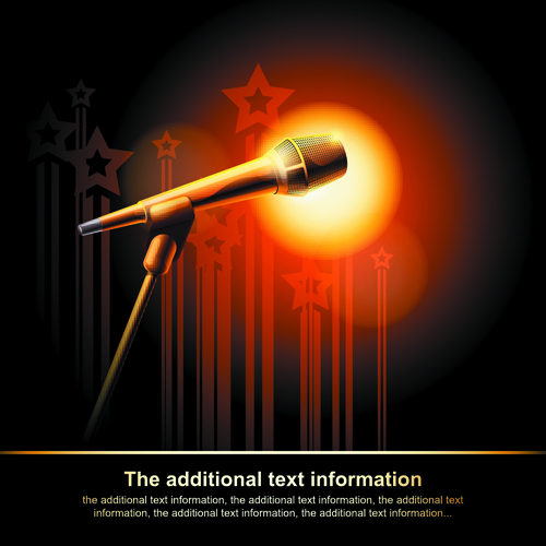 Stylish Microphone elements vector set 05