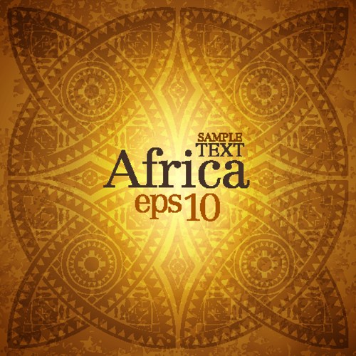 African style elements background vector set 05