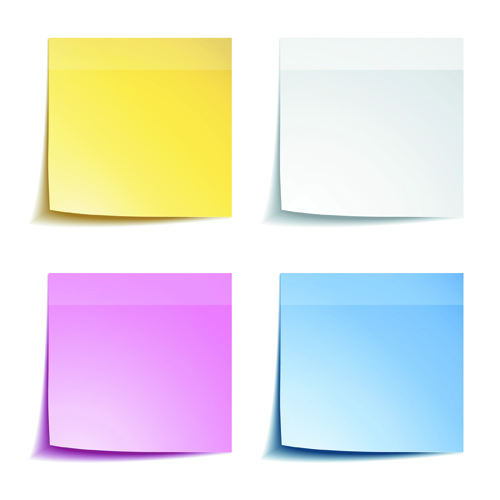 Blank paper notes vector material 01