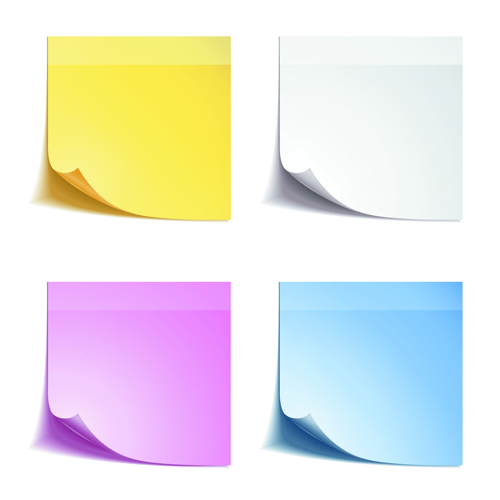 Blank paper notes vector material 04