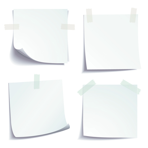 vector material paper notes paper blank 