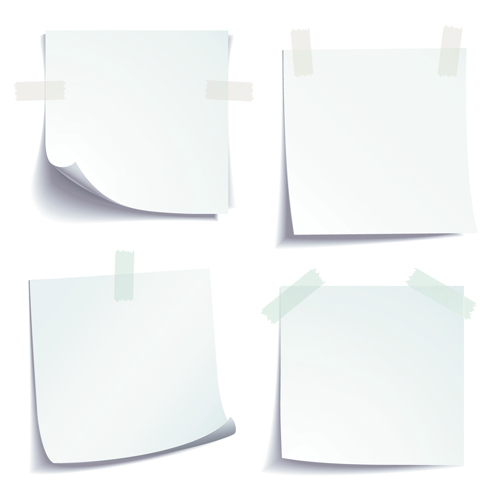 Blank paper notes vector material 05