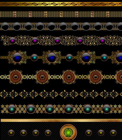 Set of ornate Calligraphy border pattern vector 05