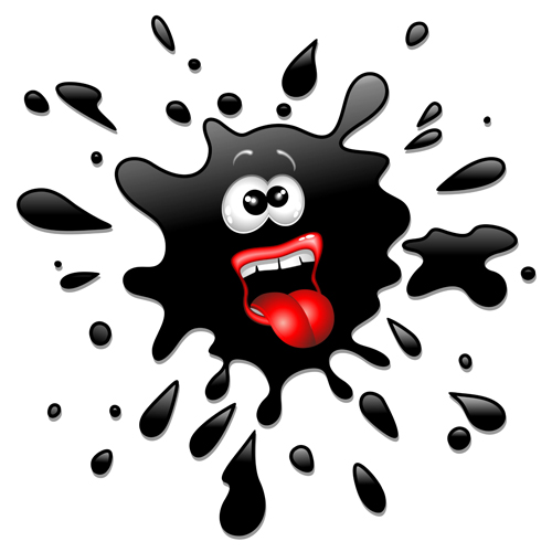 Cartoon ink spatter spilled funny vector
