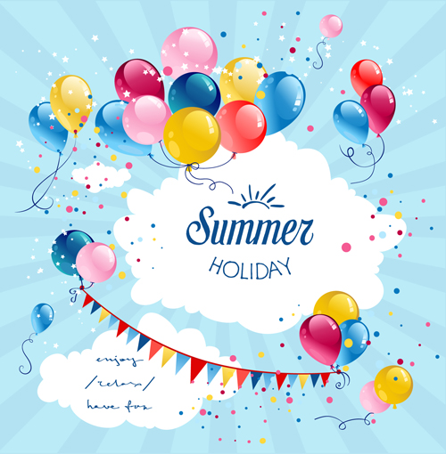 summer colored birthday cards birthday balloon 