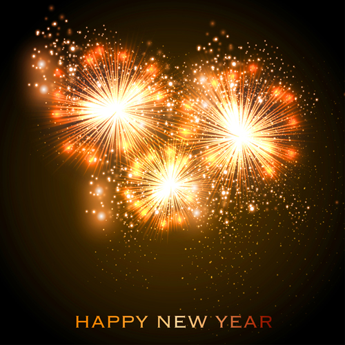 Colorful fireworks holiday celebratory vector 01