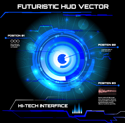 Concept futuristic tech background vector 01