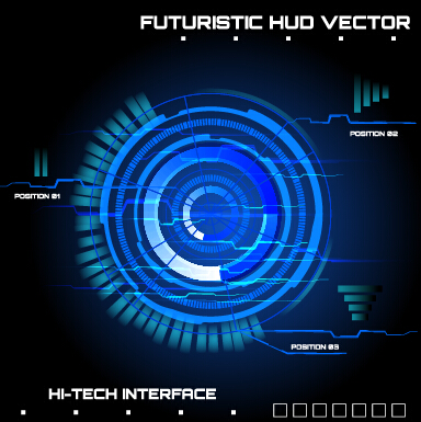Concept futuristic tech background vector 02
