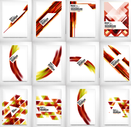 Cover flyer or brochure vector set 01