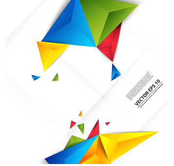 Creative colored origami background vectors 02