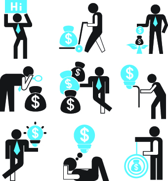 Different business people logos design vector set 06