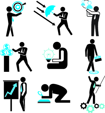 Different business people logos design vector set 07