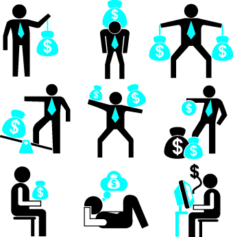 Different business people logos design vector set 08
