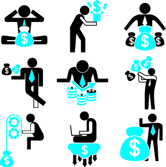 Different business people logos design vector set 09