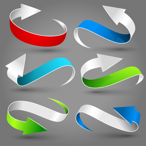 Dynamic colored arrows vector design