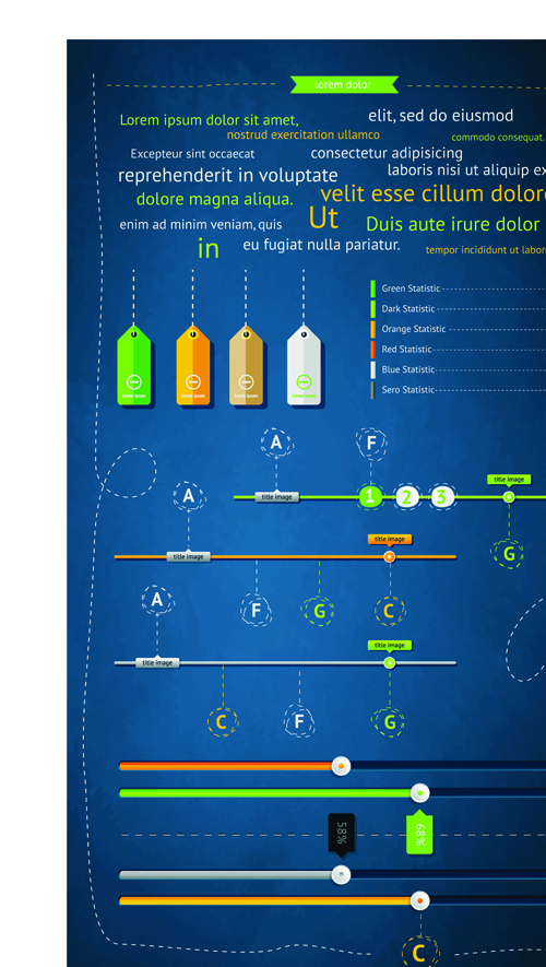 Set of Business infographics vector 01