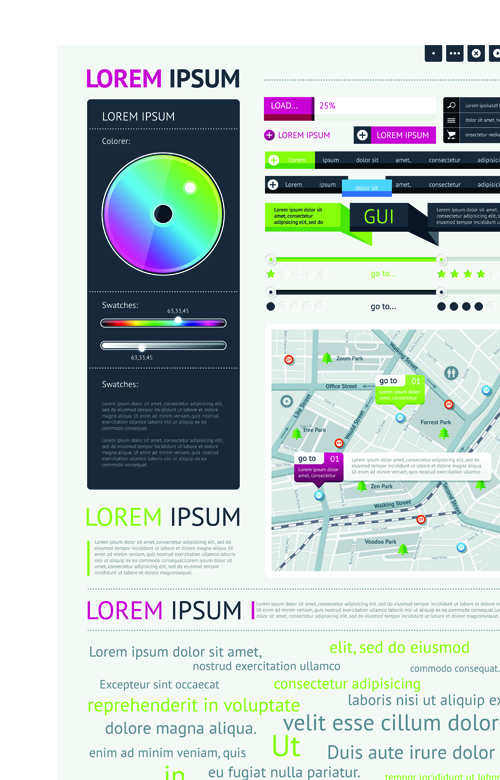 Set of Business infographics vector 03