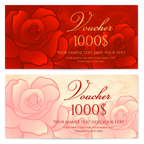 Exquisite vouchers template design vector set 08
