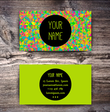 Fashion business card colored vector 07