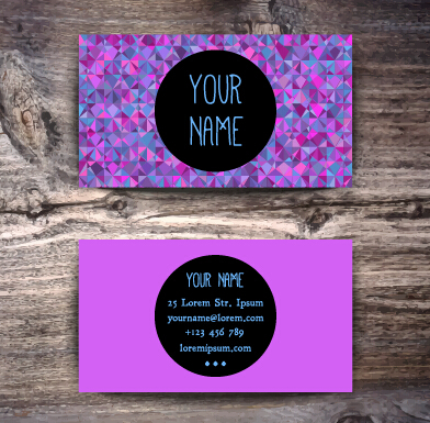 Fashion business card colored vector 08