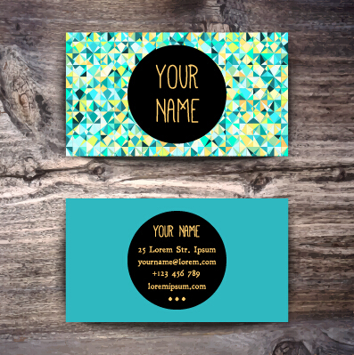 Fashion business card colored vector 09