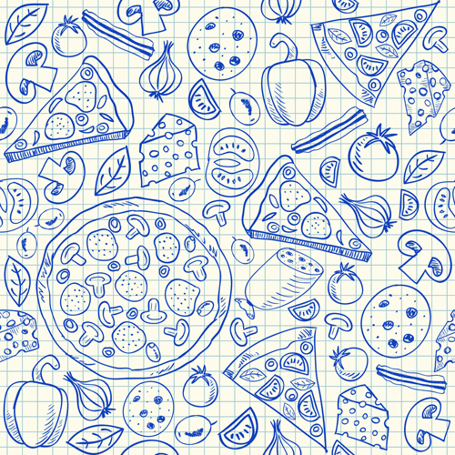 Hand Drawn Fast food elements 01