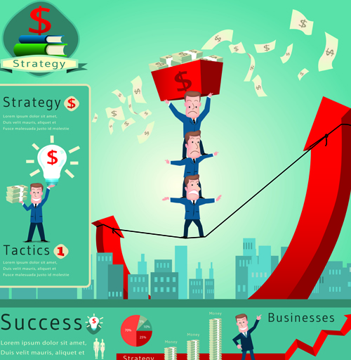 Financial elements infographics vector 02
