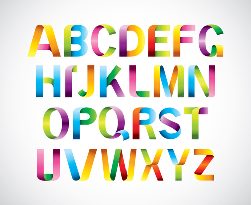 Set of Different Alphabet elements design vector 04