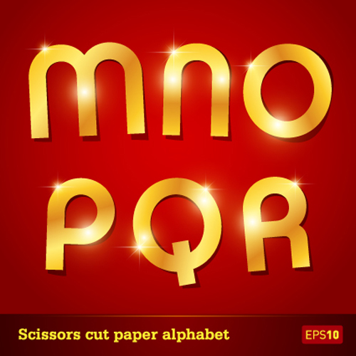 Set of Different Alphabet elements design vector 06
