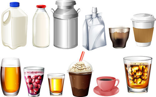 Food packing elements vector graphics 01
