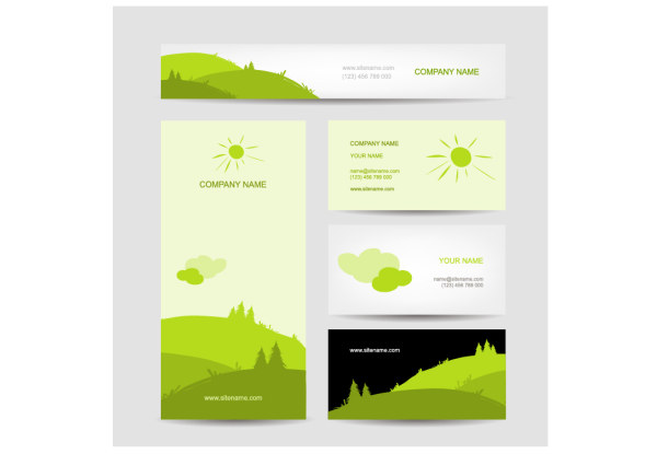 Fresh scenery card creative vector