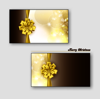 golden christmas cards card bow 